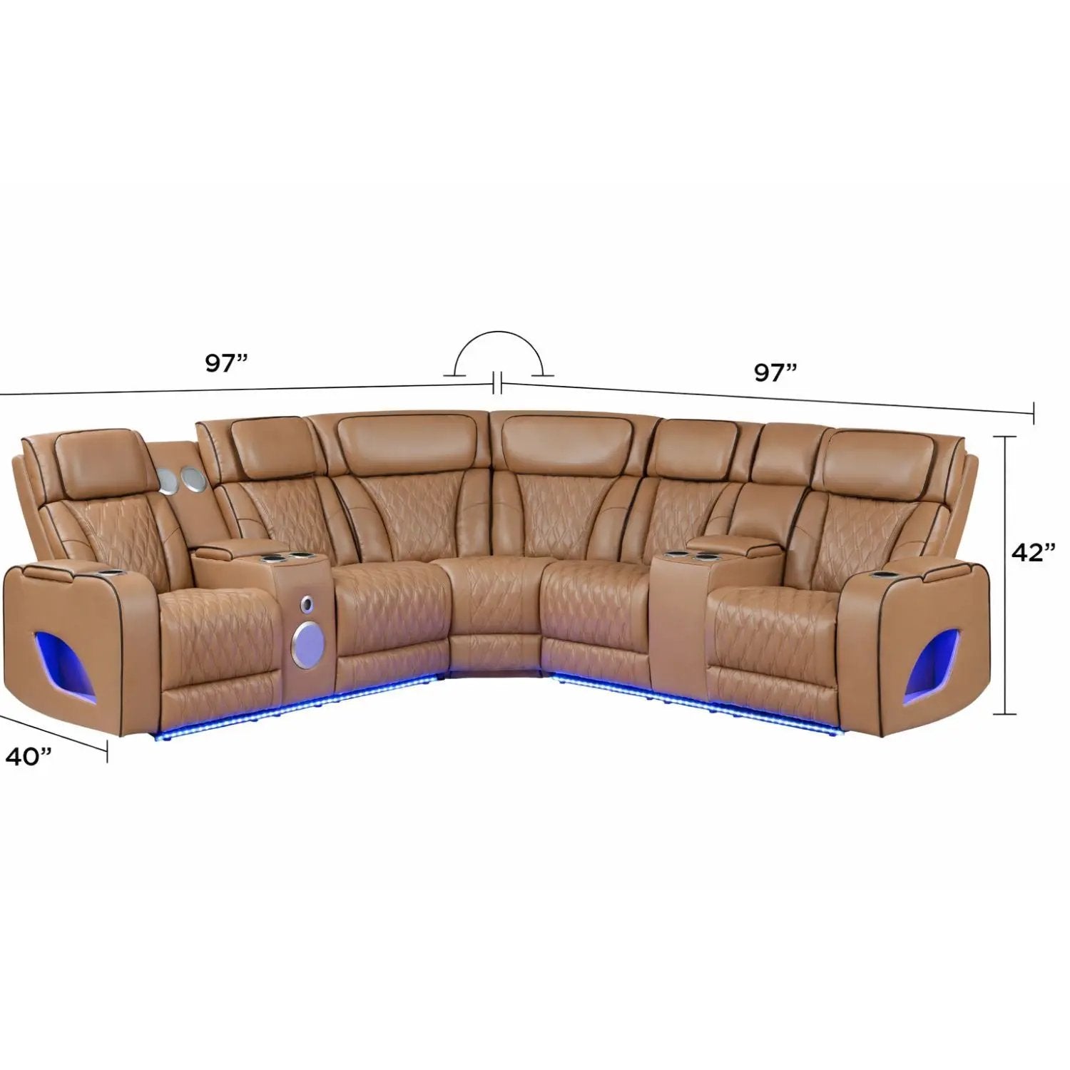 Fortuner - Power Recliner Sectional Sofa by HouseOfZazla