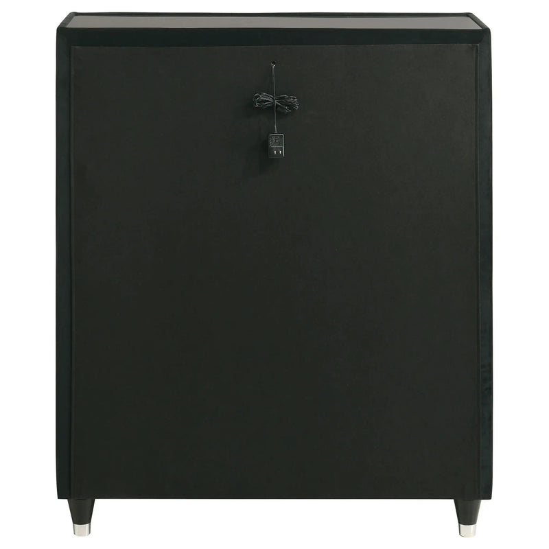 Lorient 5-drawer LED Chest of Drawers Black by Unique Piece Furniture