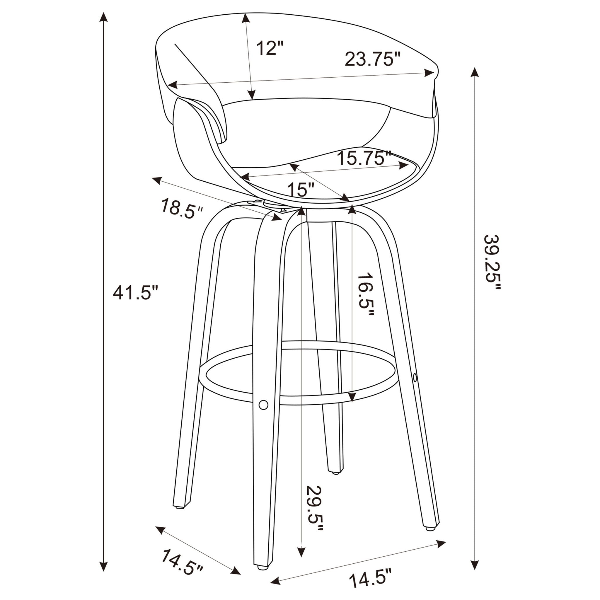 Swivel Bar Stool Elegant Design With Upholstery - Cream by HouseOfZazla