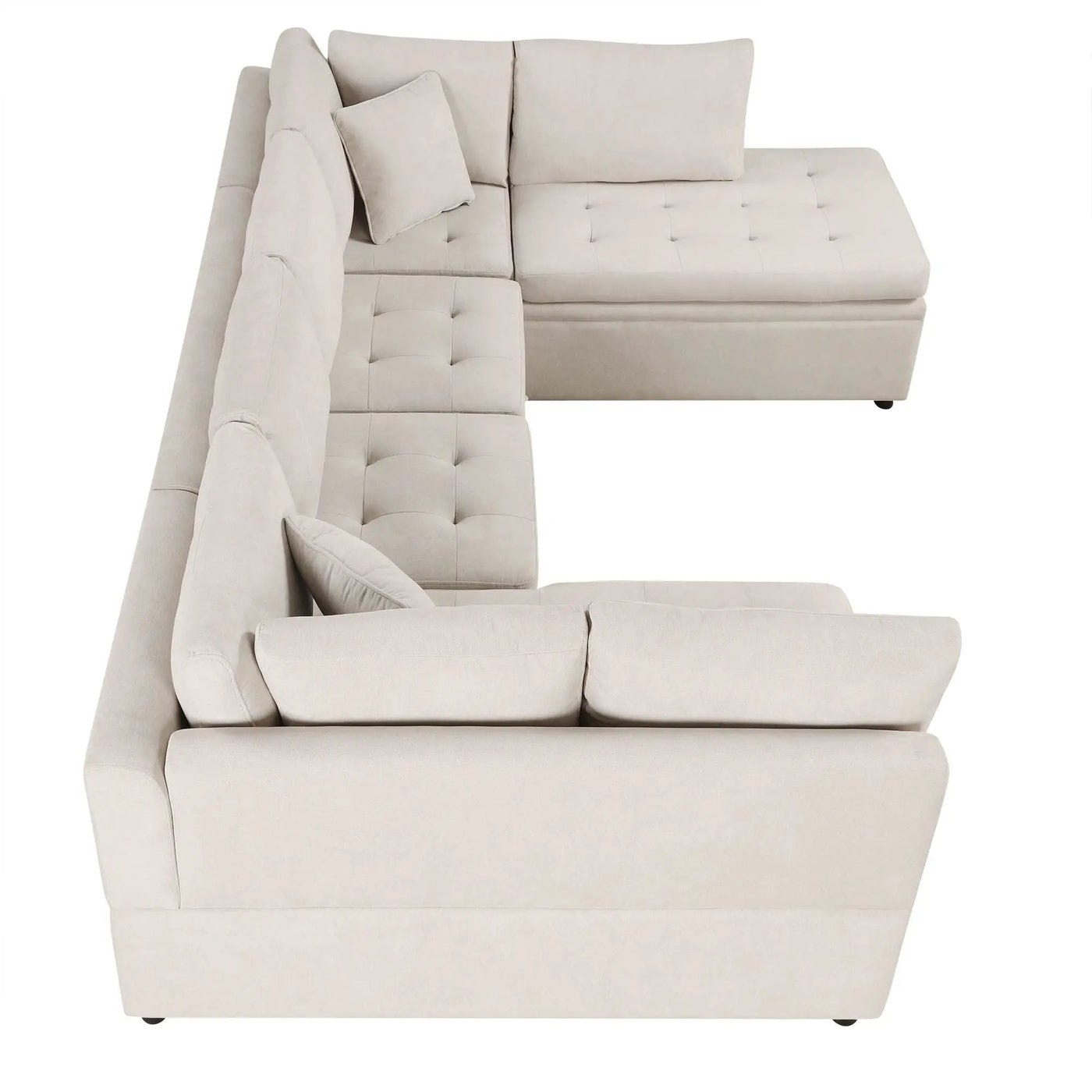 Oversized Sectional Sofa U-Shaped Sofa Couch Pull-Out Sofa Bed With Two Throw Pillows For Living Room by HouseOfZazla