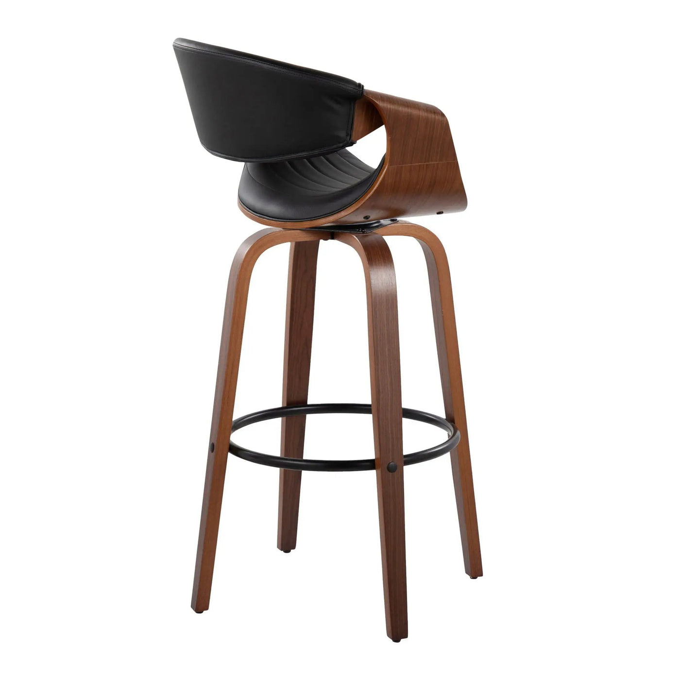 Symphony - Mid Century Modern Fixed Height Barstool With Swivel And Round Footrest (Set of 2) by HouseOfZazla