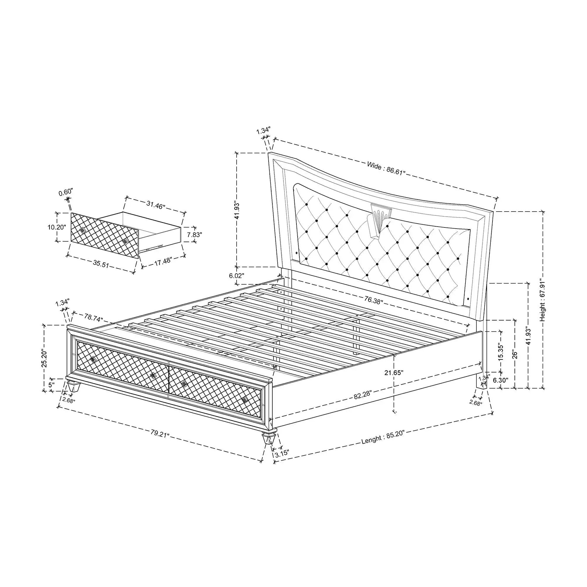 Cross - Elegant Design Bed With LED by HouseOfZazla