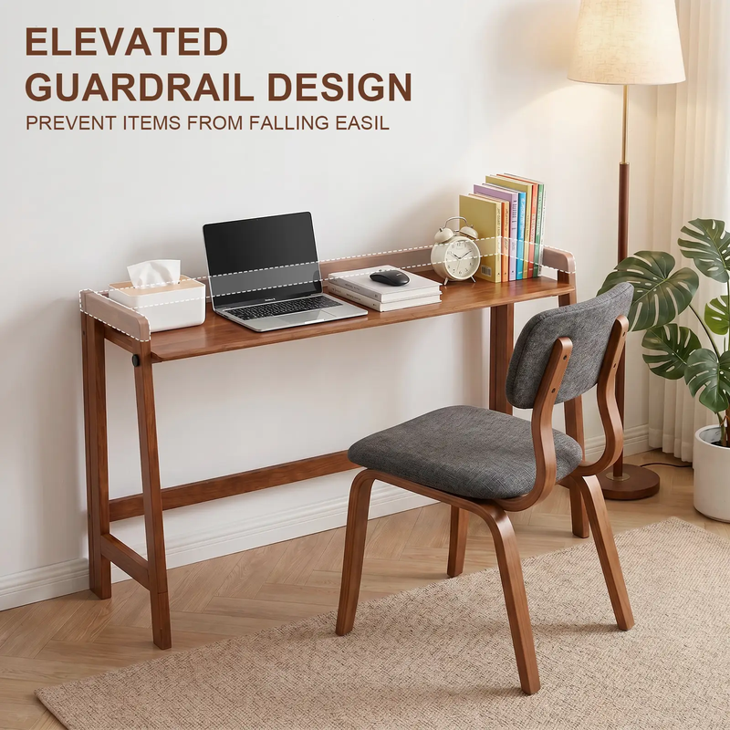 Solid Wood Folding Desk, 49" Mid Century Modern Computer Desk by HouseOfZazla