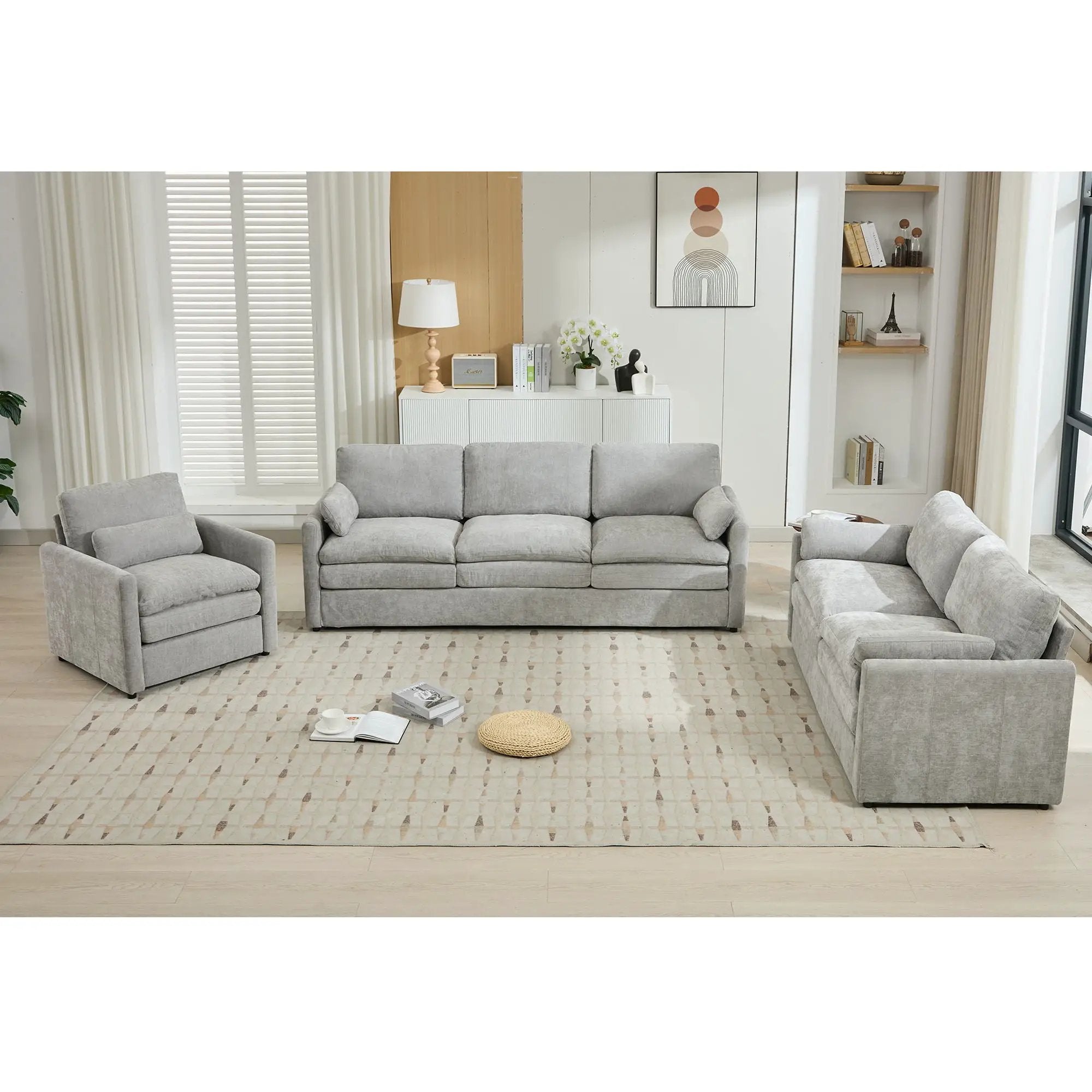 Cozy Sofa Set Oversized Comfy Cloud Sofa with Double Cushion by HouseOfZazla