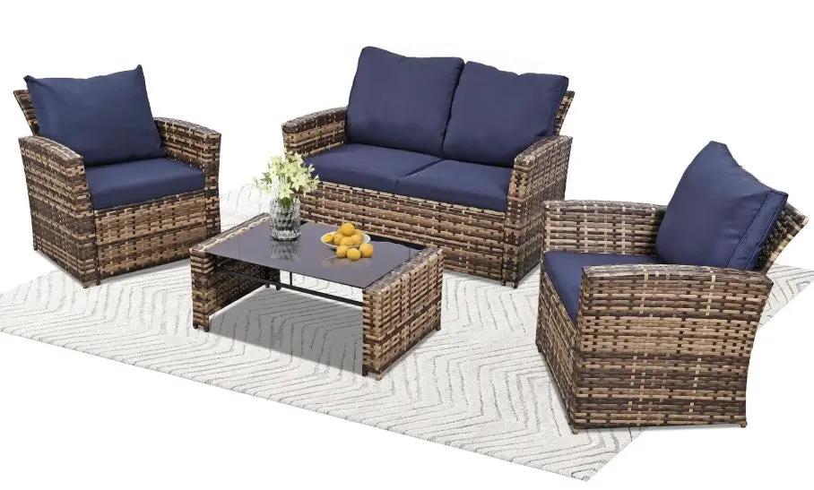 KROFEM 4-Piece Patio Furniture Set by HouseOfZazla