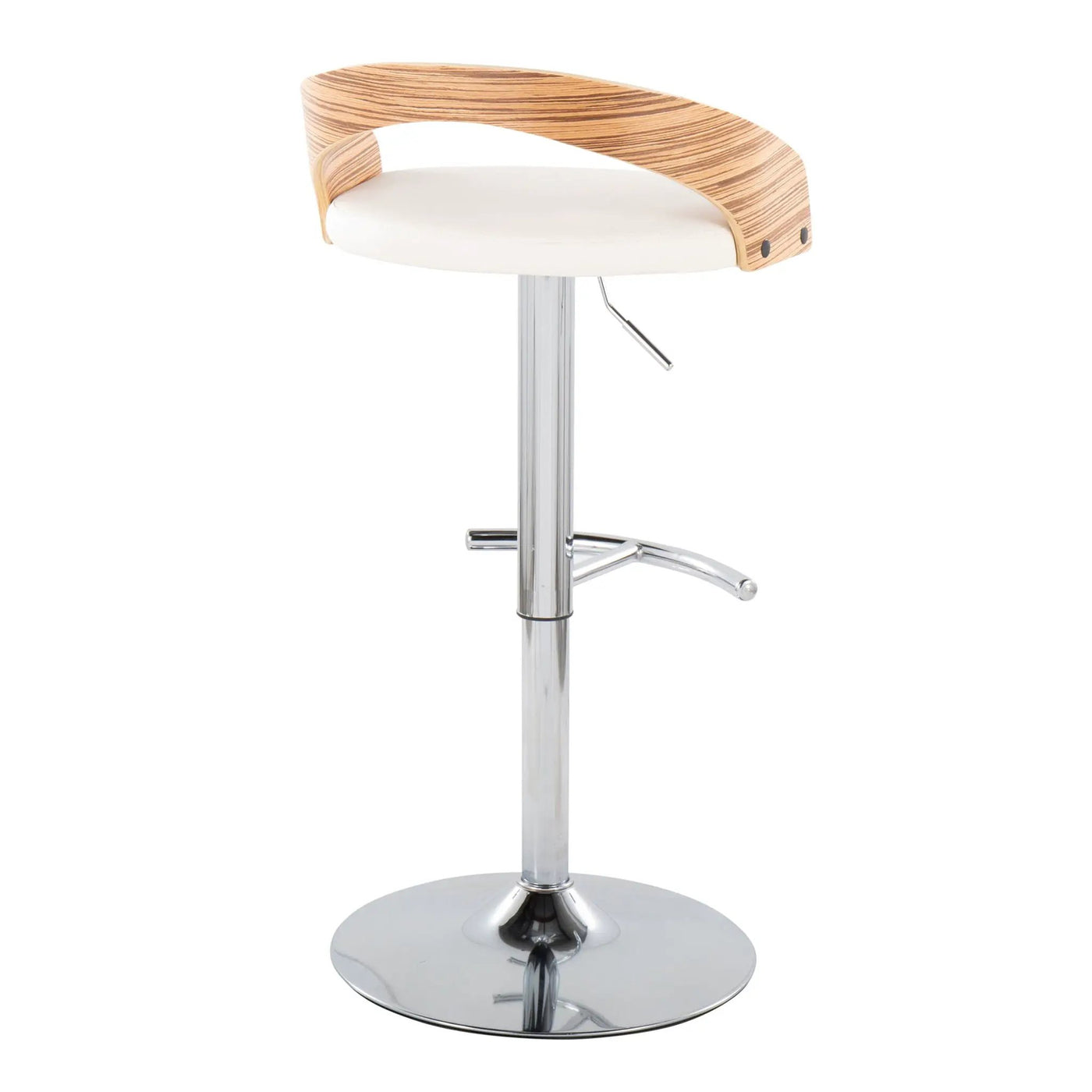 Grotto - Contemporary, Adjustable Barstool With Swivel With Rounded T Footrest (Set of 2) by HouseOfZazla