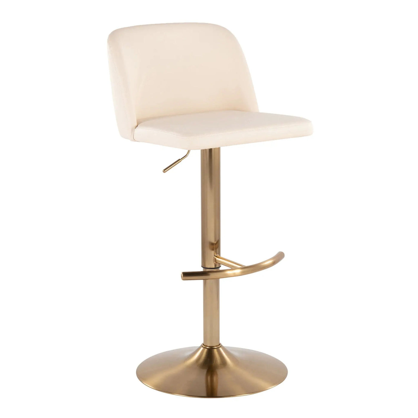 Toriano - Contemporary Adjustable Barstool With Swivel With Rounded T Footrest (Set of 2) by HouseOfZazla