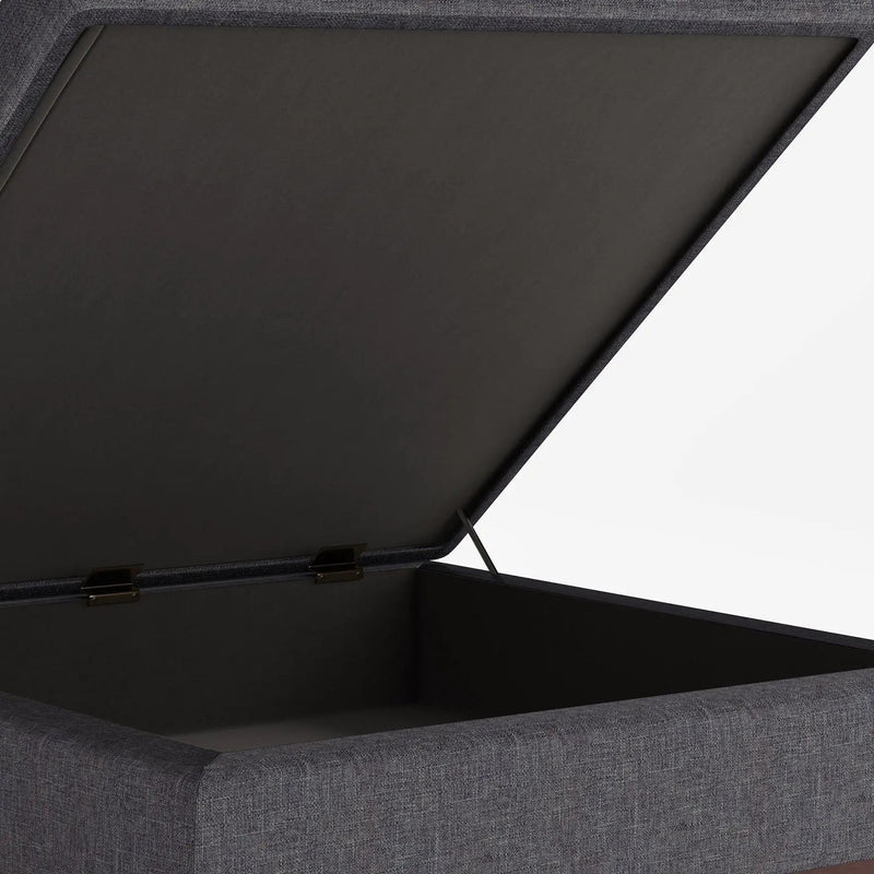 Owen - Square Coffee Table Storage Ottoman - Slate Gray by HouseOfZazla