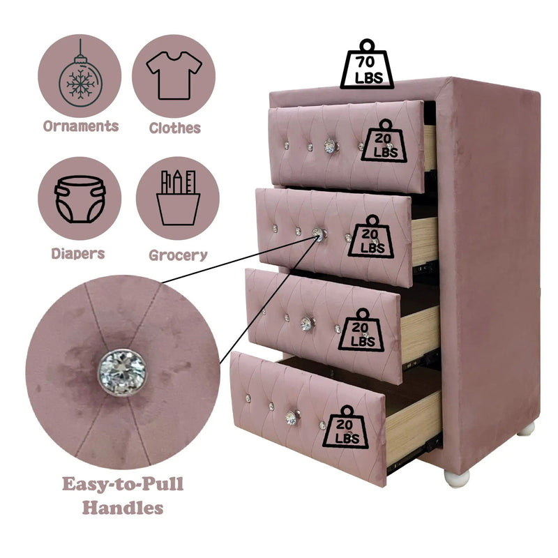 Reggie - Chest - Pink by Unique Piece Furniture