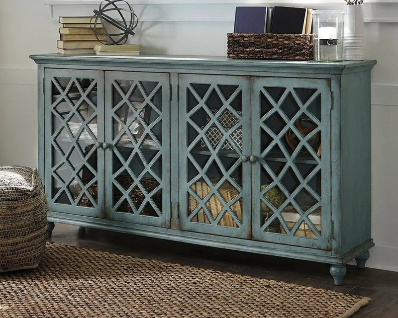 Mirimyn - Accent Cabinet - Vintage Finish - Antique Teal by Unique Piece Furniture