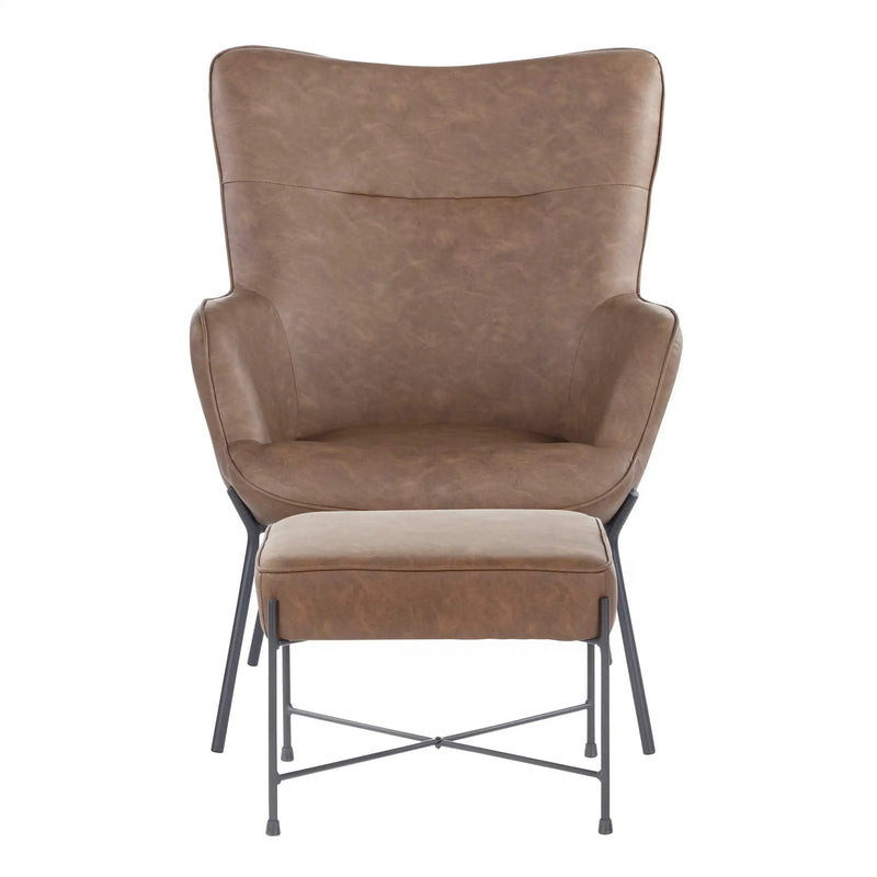 Izzy - Industrial Lounge Chair & Ottoman Set by Unique Piece Furniture