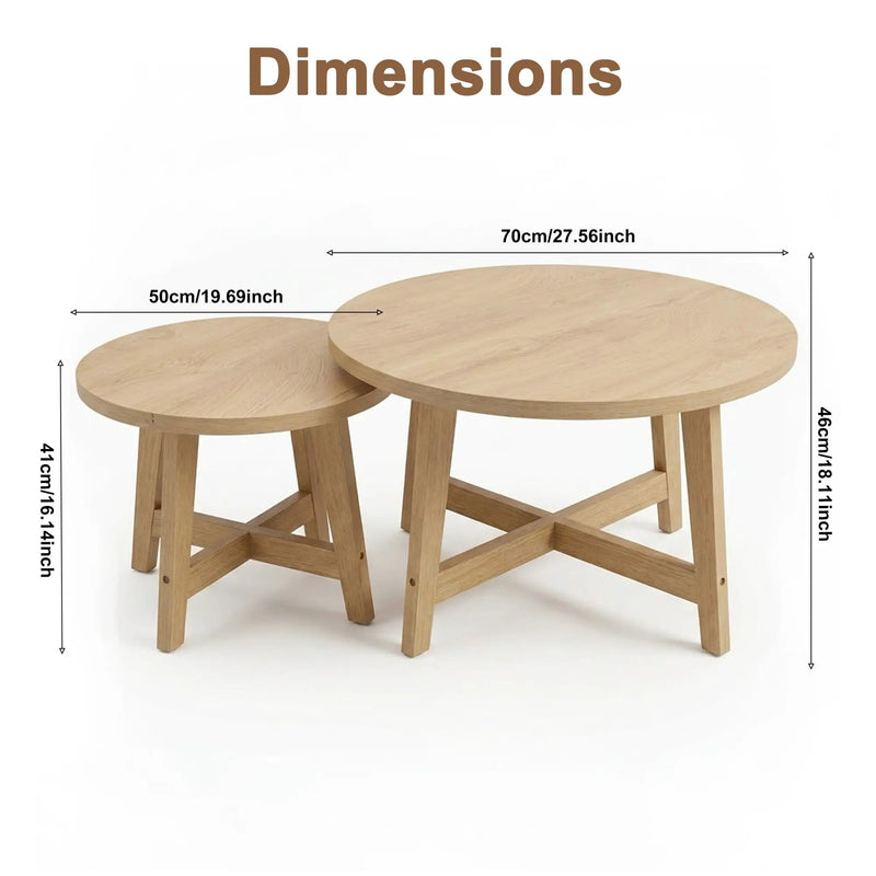Set of 2 Round Nesting Coffee Tables by HouseOfZazla