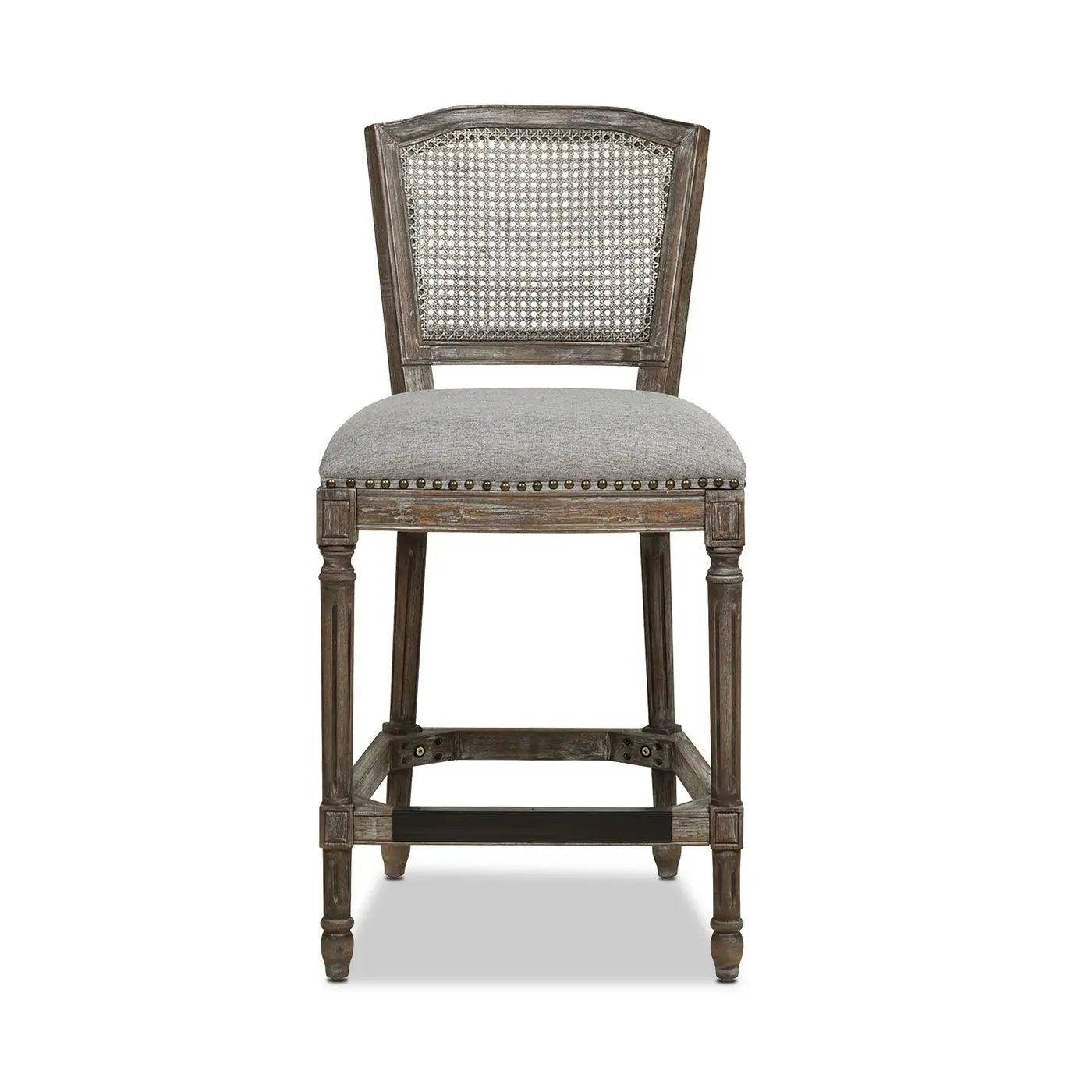 Triomphe - Rattan Wicker High Back Armless Counter Bar Stool by HouseOfZazla