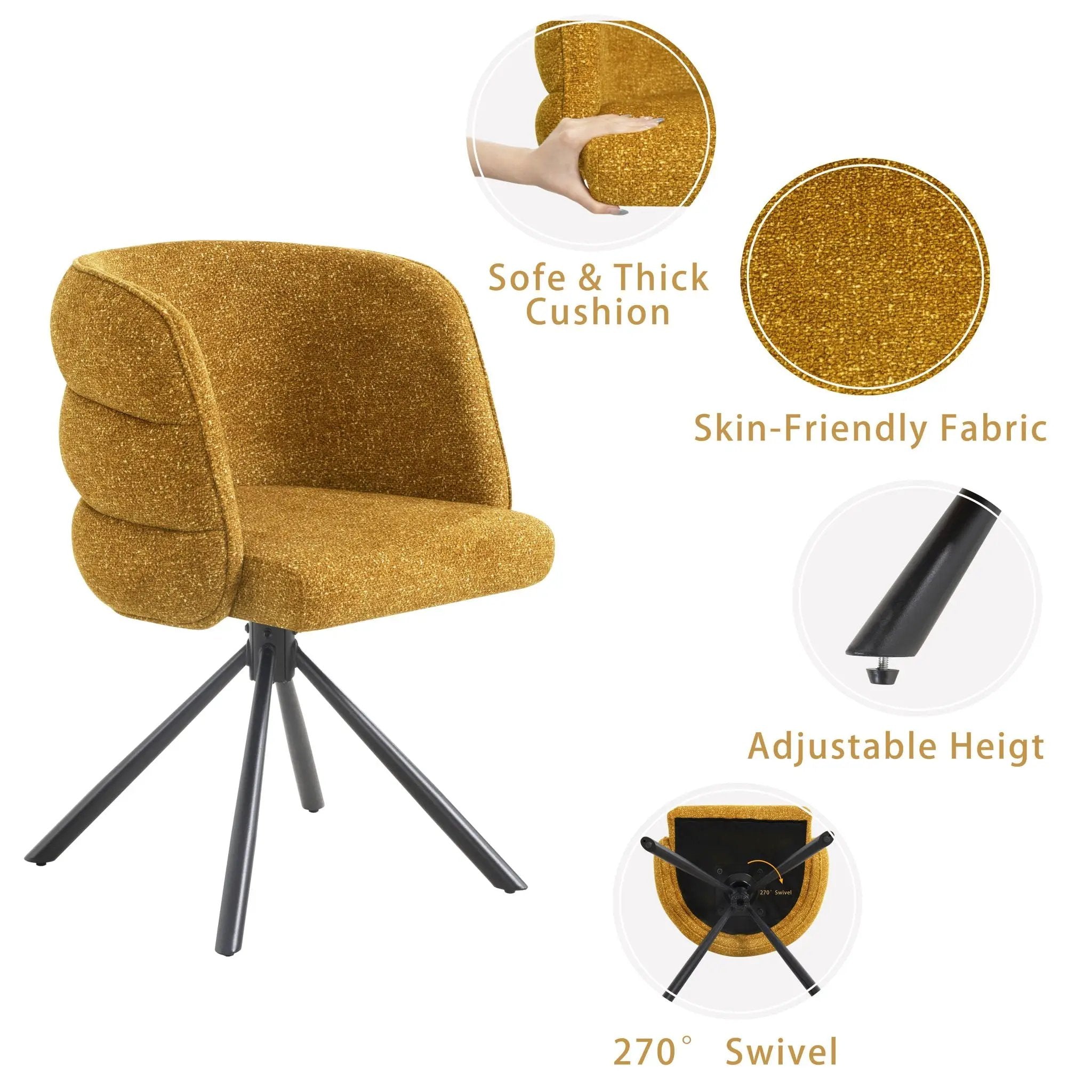 270 Degree Swivel Upholstered Desk Chairs (Set of 2) by Unique Piece Furniture
