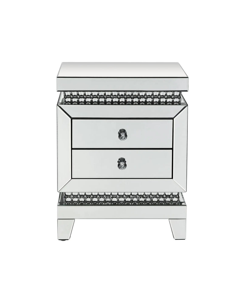 Lotus - Accent Table - Mirrored & Faux Ice Cube Crystals by Unique Piece Furniture