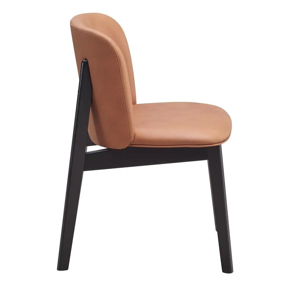 Eliora - Side Chair (Set of 2) - Camel Polish Microfiber & Black by Unique Piece Furniture