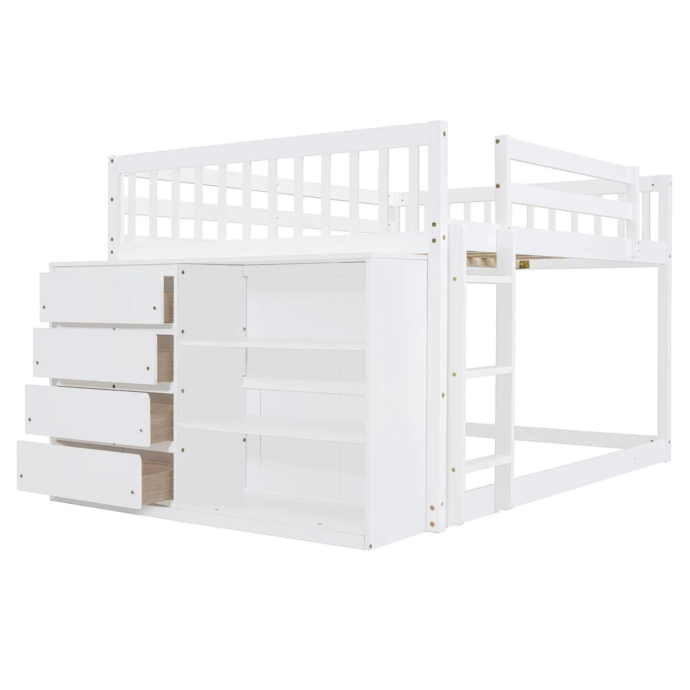 Bunk Bed With 4 Drawers and 3 Shelves by HouseOfZazla
