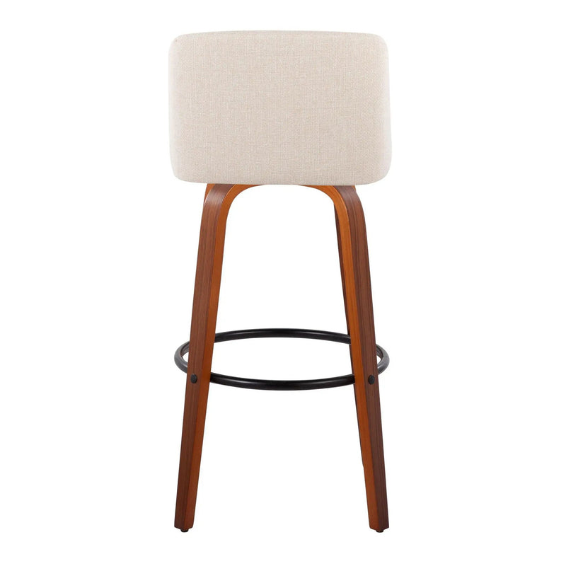 Toriano - Mid Century Modern Fixed Height Barstool Swivel And Round Footrest (Set of 2) by HouseOfZazla