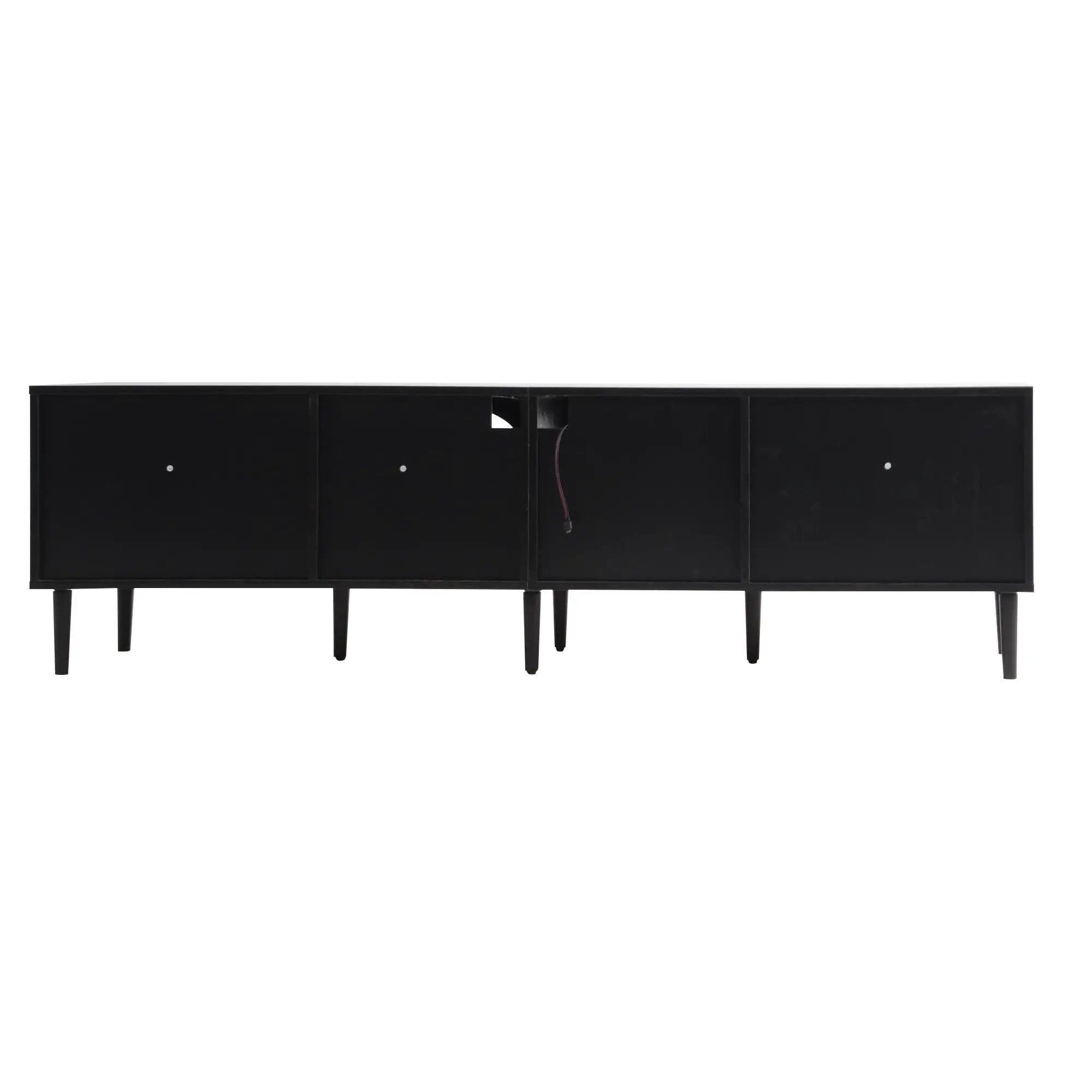 TV Stand With App-Controlled LED Lights, 2 Drawers & Door Storage by HouseOfZazla
