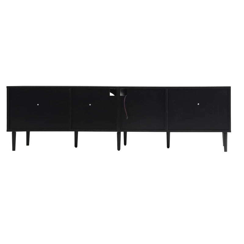 TV Stand With App-Controlled LED Lights, 2 Drawers & Door Storage by HouseOfZazla