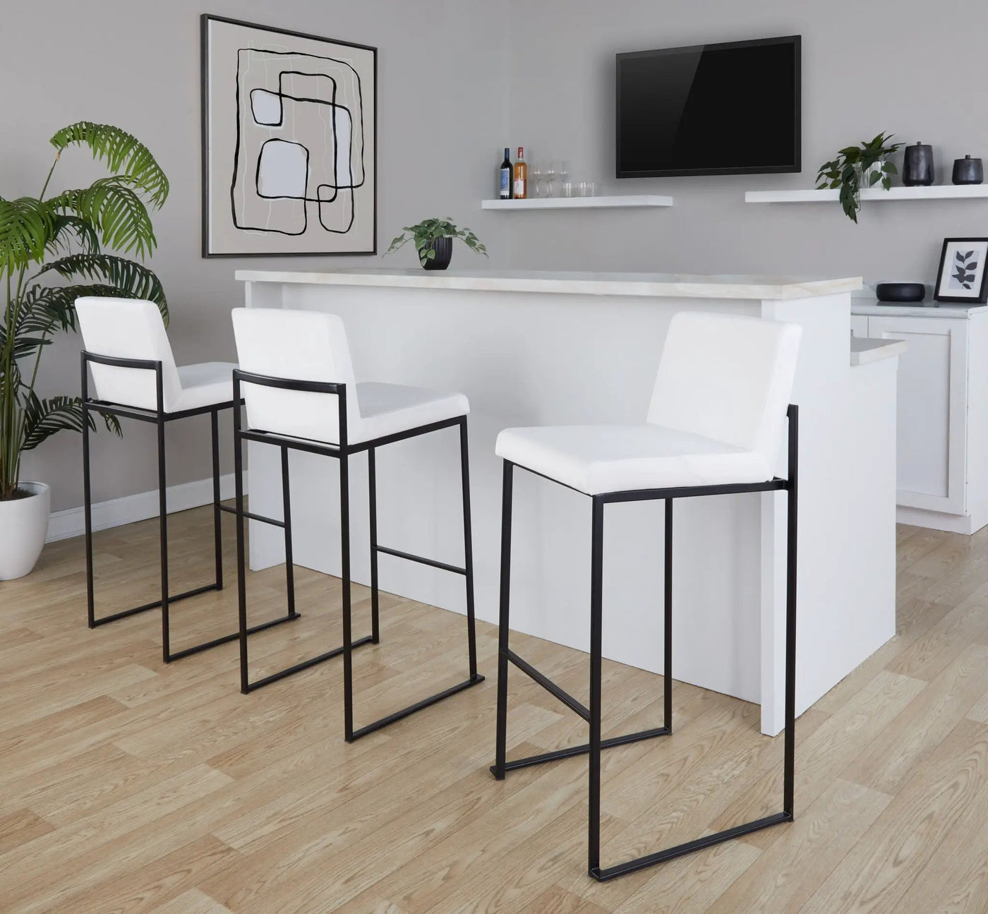 Fuji - Contemporary High Back Barstool Elegant Design by HouseOfZazla