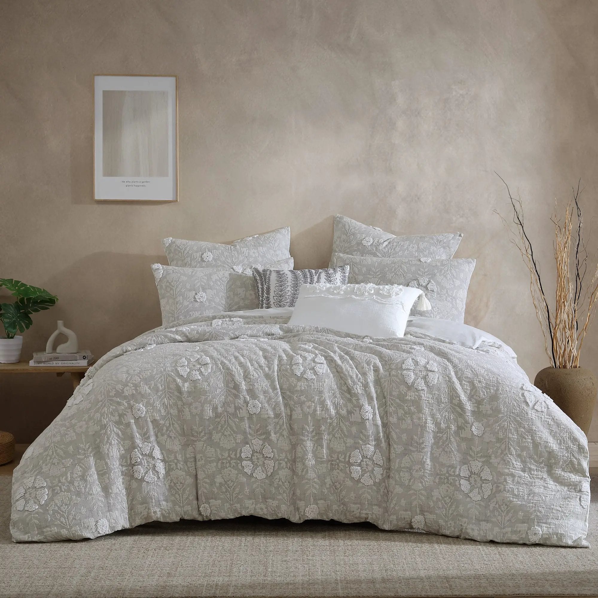 Tacey 5 Pc Textured Woven Jacquard Comforter Set by HouseOfZazla