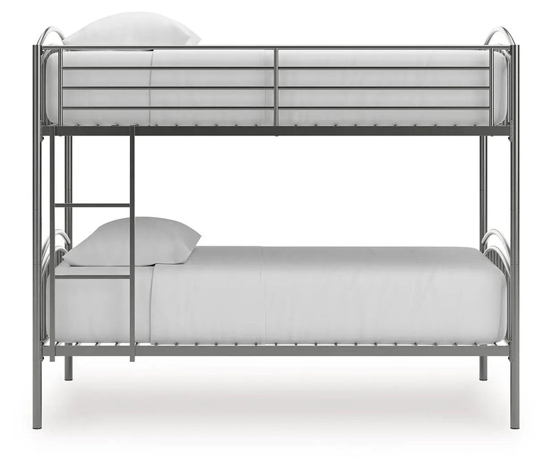 Lanceburg - Twin/Twin Bunk Bed With Ladder - Gray by Unique Piece Furniture