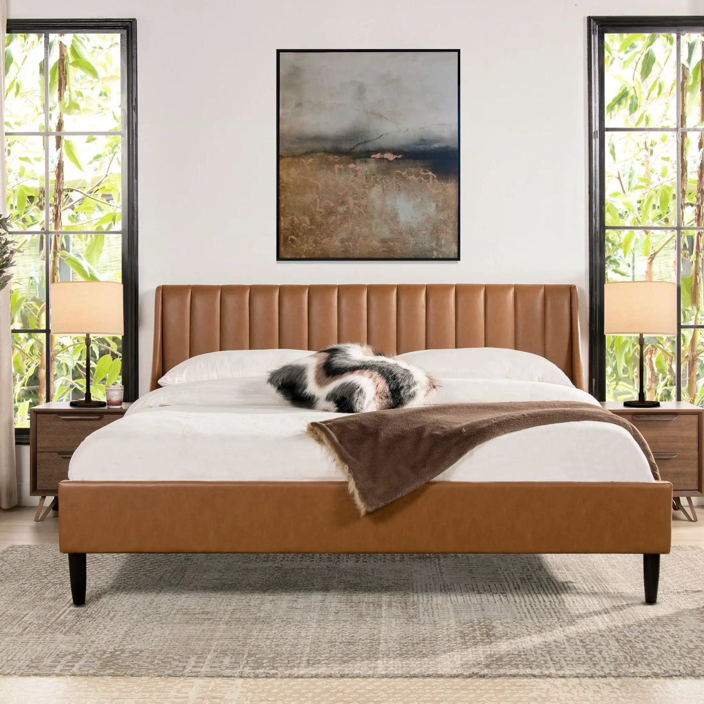 Aspen - Vertical Tufted Modern Headboard Platform Bed Set by Unique Piece Furniture