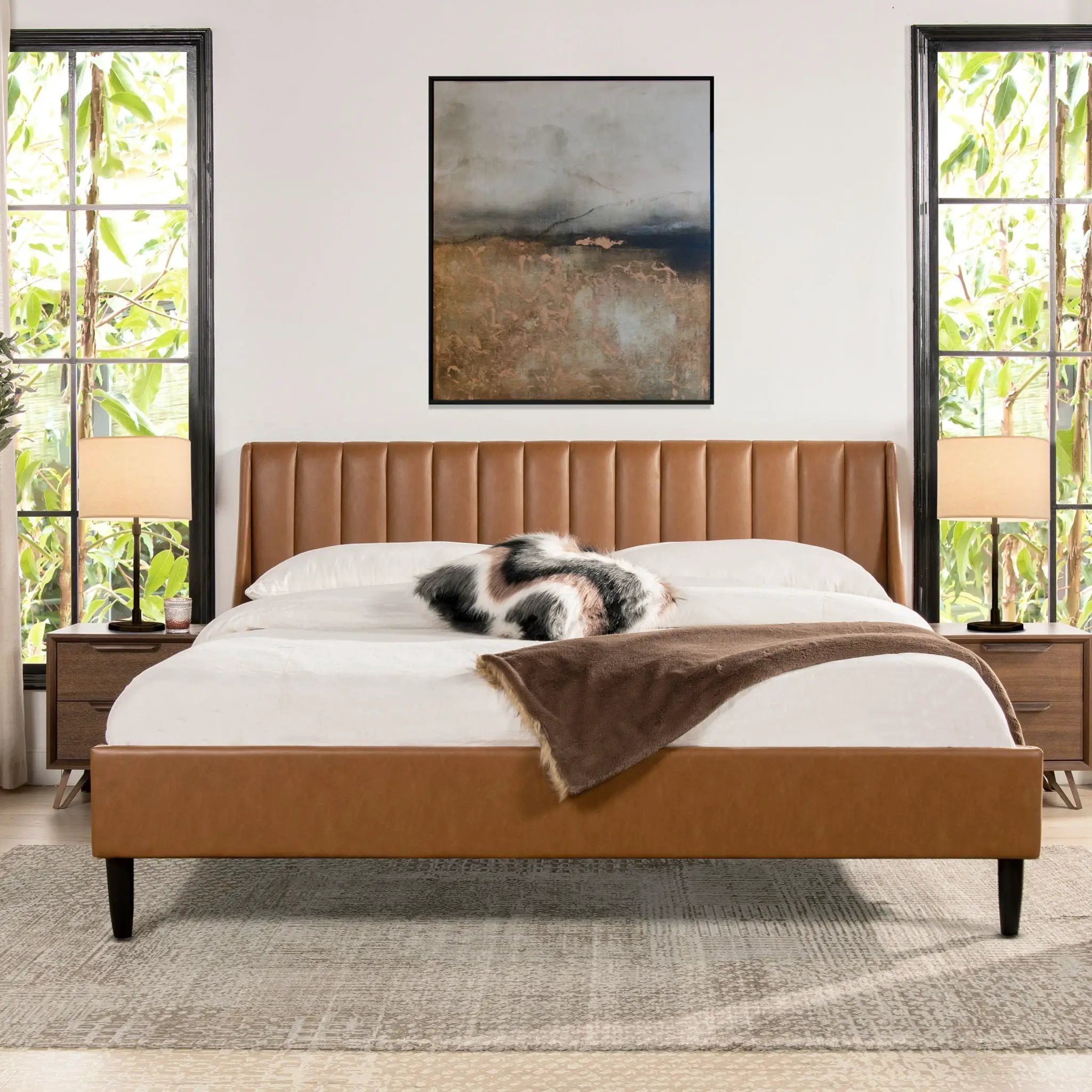 Aspen - Vertical Tufted Modern Headboard Platform Bed Set by Unique Piece Furniture