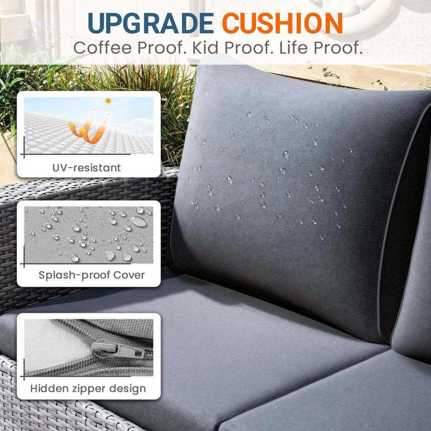 Modern Patio Set With Table And Cushions by HouseOfZazla