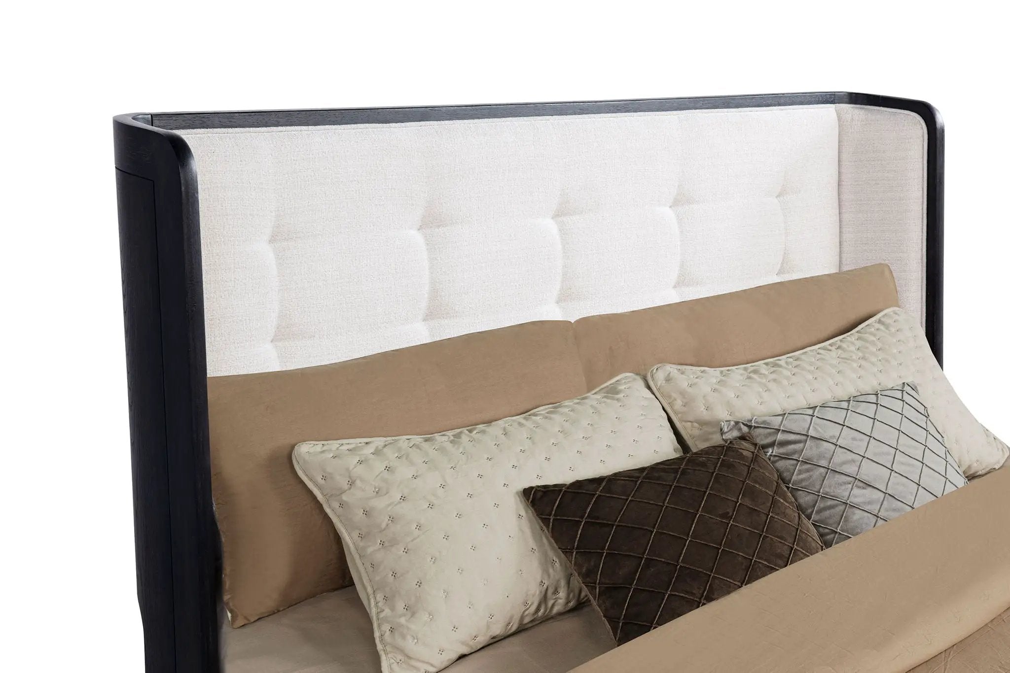 Leandro 55-inch California King Wingback Bed Burnished Black by Unique Piece Furniture