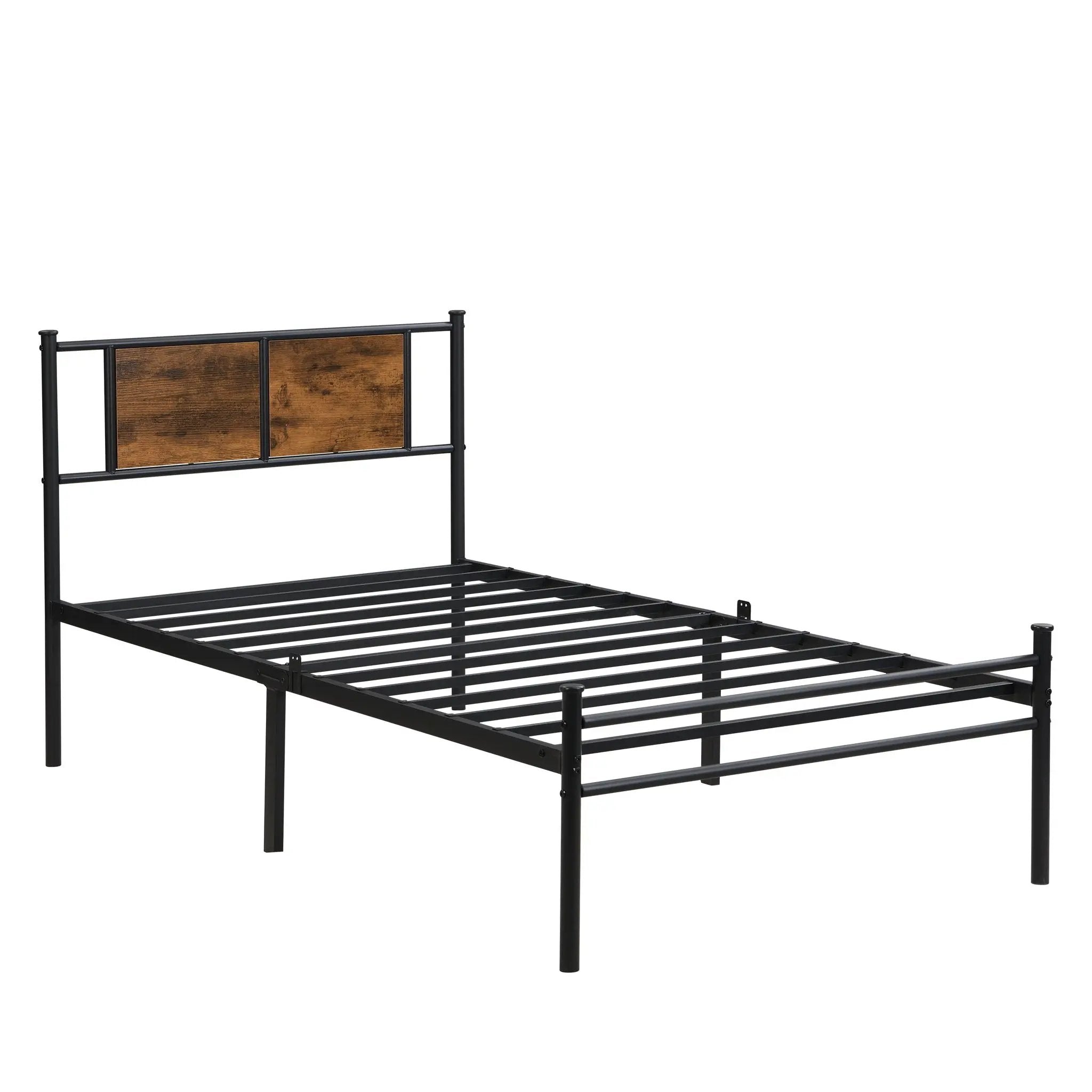 Modern Metal Bedframe With Headboard, Durable Steel Structure by Unique Piece Furniture