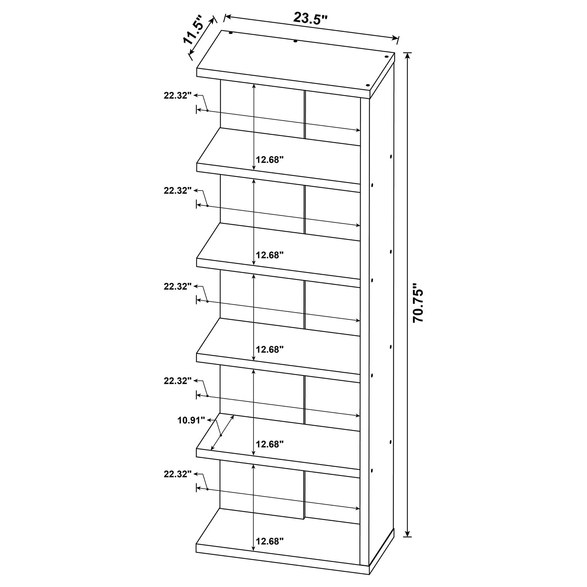 5 Shelf Bookcase - Gray by HouseOfZazla
