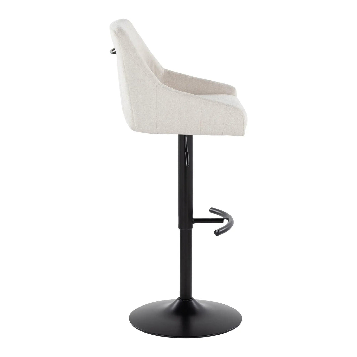Hannah - Transitional Adjustable Barstool With Swivel With Rounded T Footrest (Set of 2) by HouseOfZazla