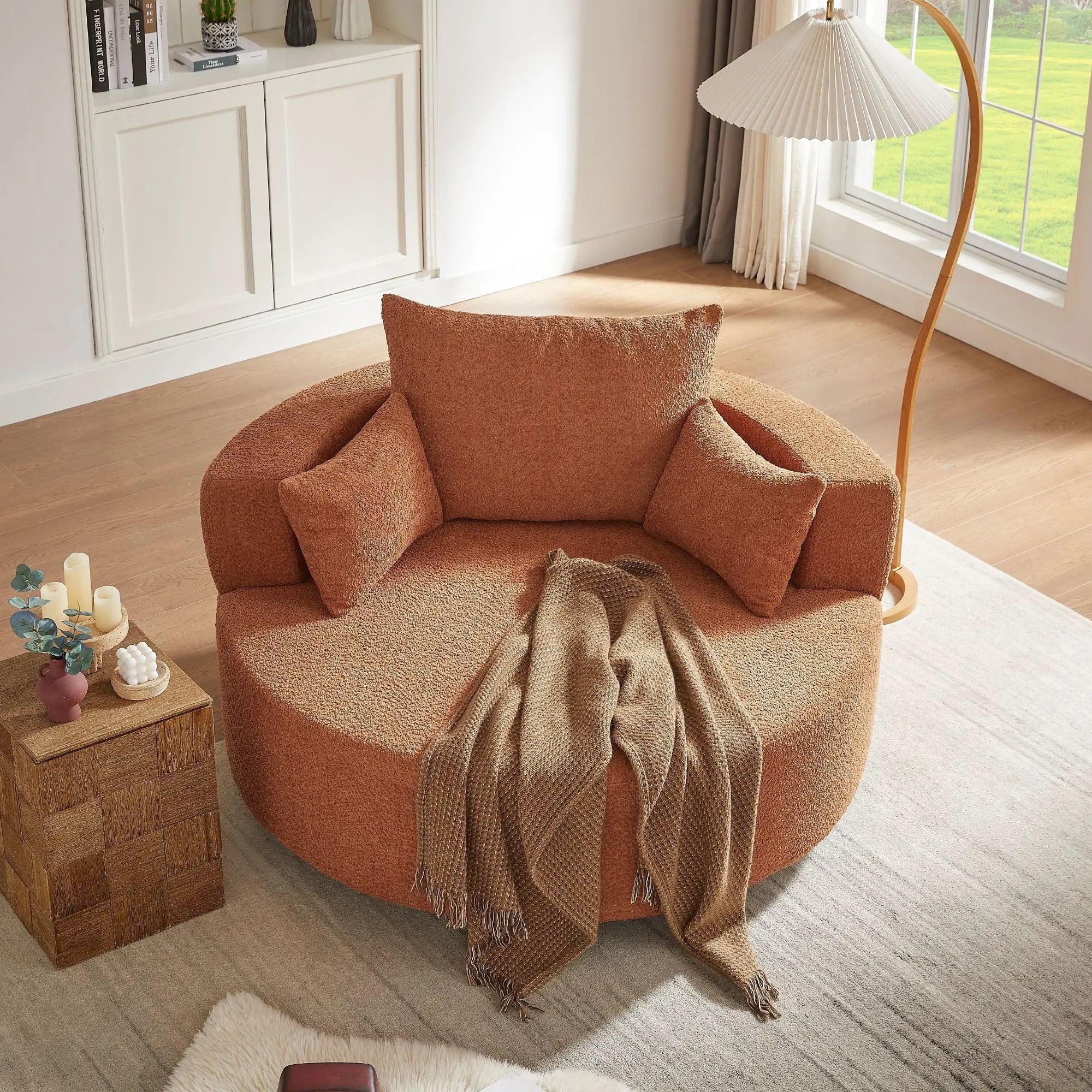 360° Swivel Accent Barrel Chair With 3 Removable Pillows For Living Room by HouseOfZazla