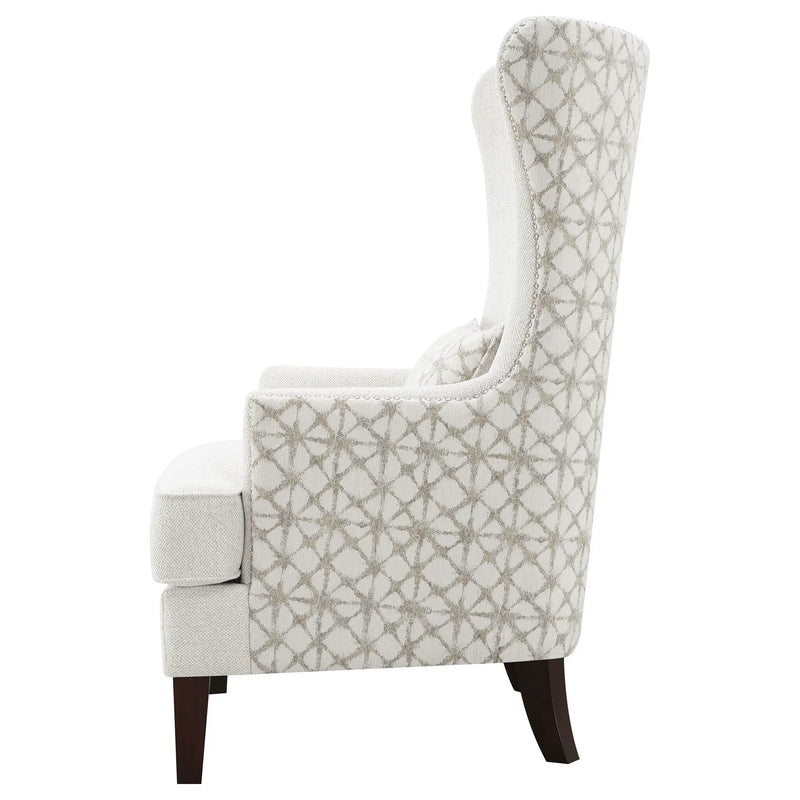 Pippin Upholstered High Wingback Accent Chair Latte by Unique Piece Furniture
