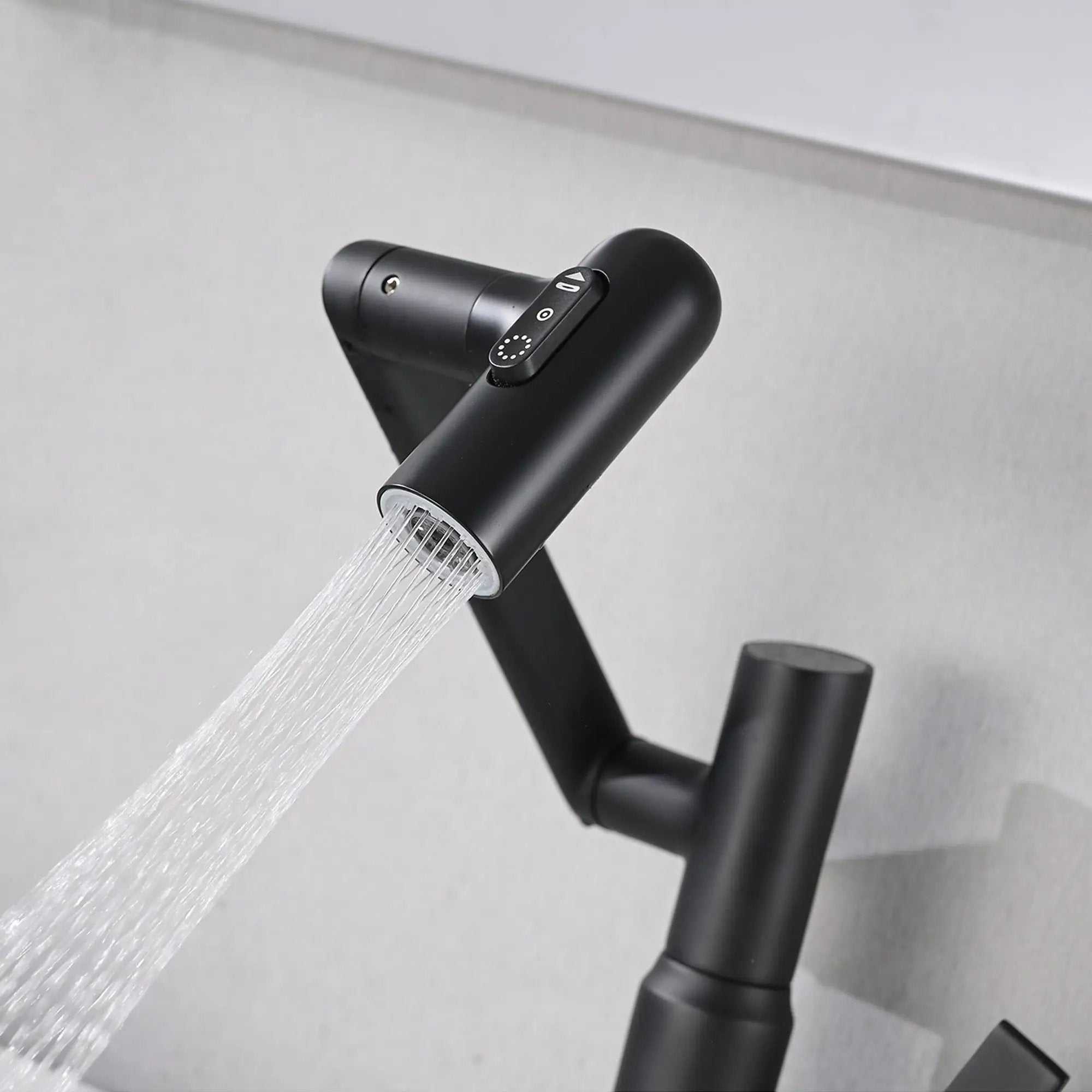 Bathroom Sink Faucet With Spray Function And Temperature Display, Anti Skid Switch, 360 Degree Rotary by HouseOfZazla