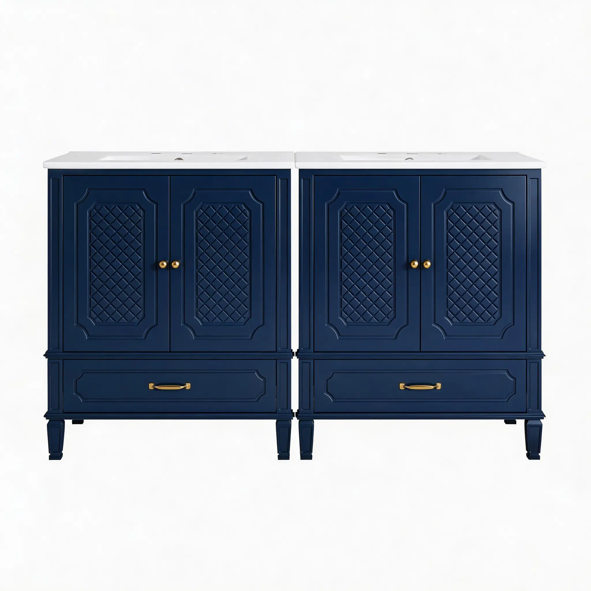 60" Bathroom Vanity with Double Sink Combo Set by HouseOfZazla