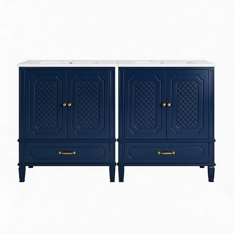 60" Bathroom Vanity with Double Sink Combo Set by HouseOfZazla