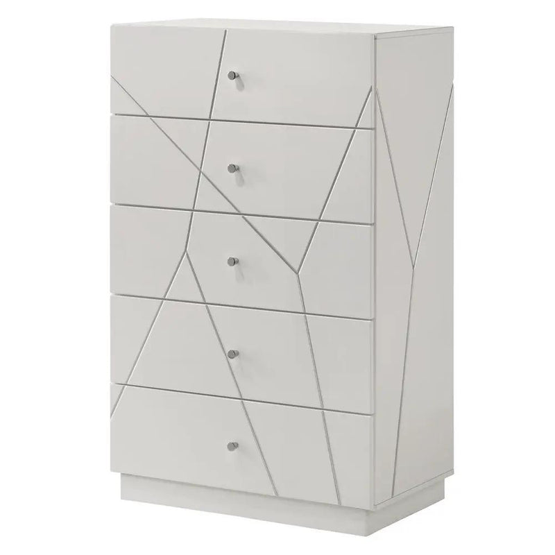 Esther - Chest - White / Silver by Unique Piece Furniture