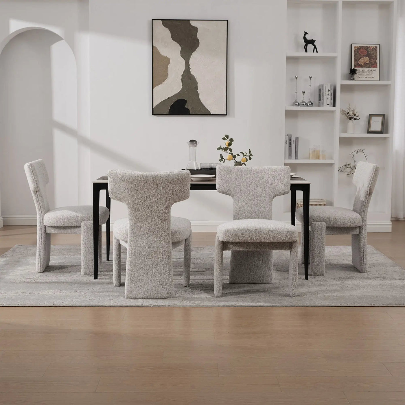 Armless Curved Back Accent Chairs by Unique Piece Furniture
