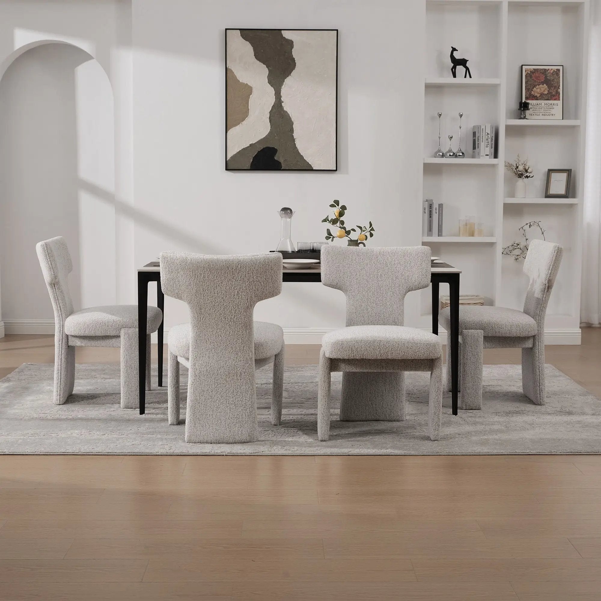 Armless Curved Back Accent Chairs by Unique Piece Furniture