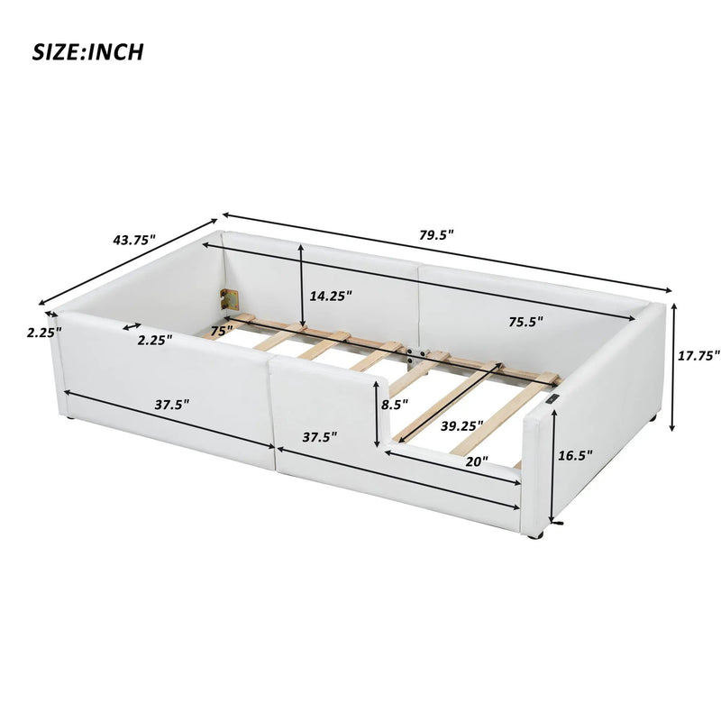 Platform Bed With Guardrail And Charging Station by HouseOfZazla