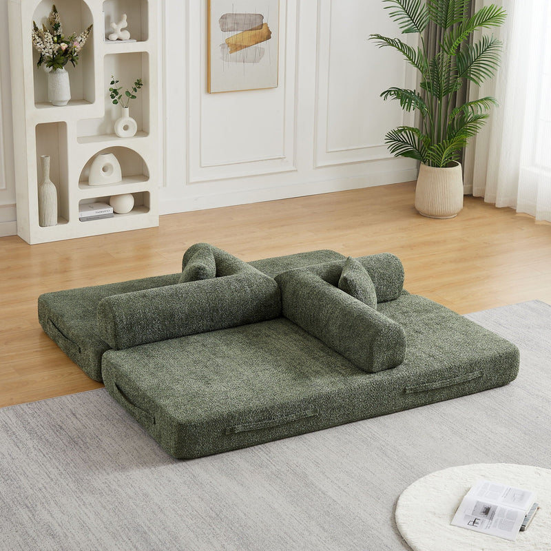 Convertible Sleeper Sofa Bed With Cylindrical Pillow by HouseOfZazla