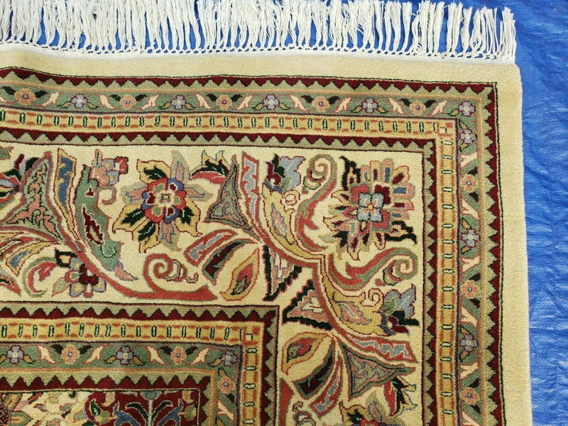 12' X 18' One-of-a-Kind Indian Agra Hand-Knotted Wool Rug Handmade Organic Dyes by Jewel Rugs