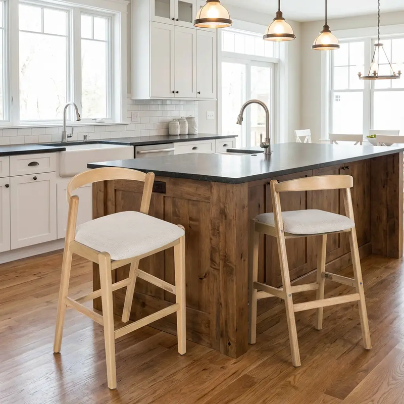 Balmain Indoor Rubberwood Barstool by HouseOfZazla
