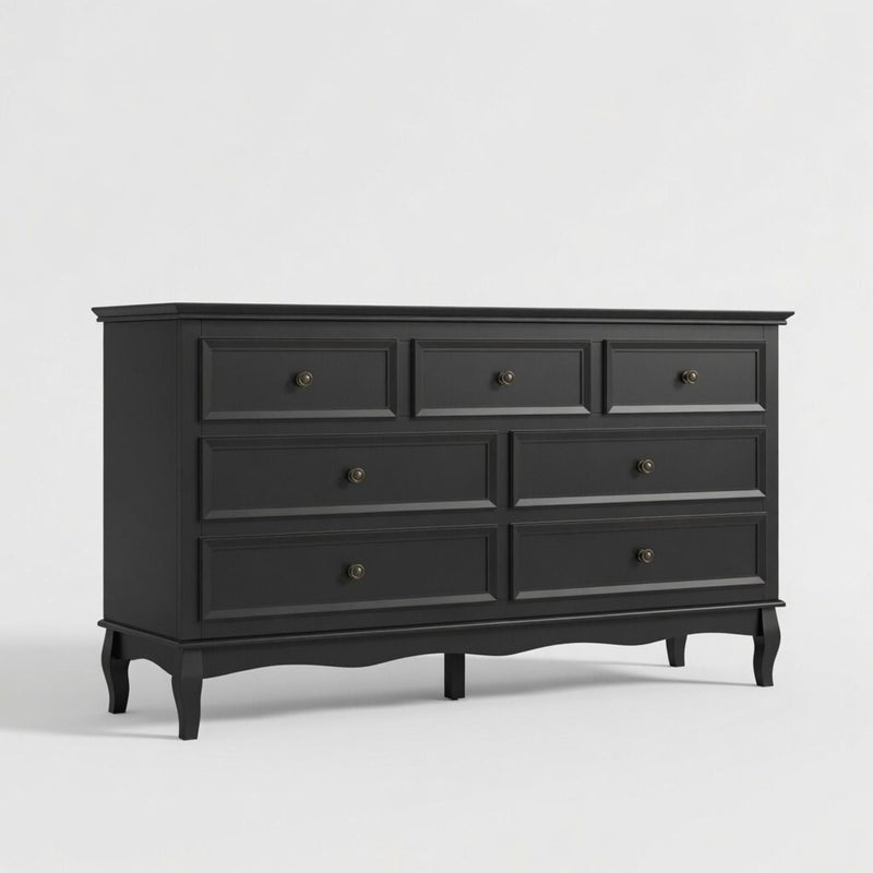 7 Drawer Dresser, Storage Chest - Black by HouseOfZazla
