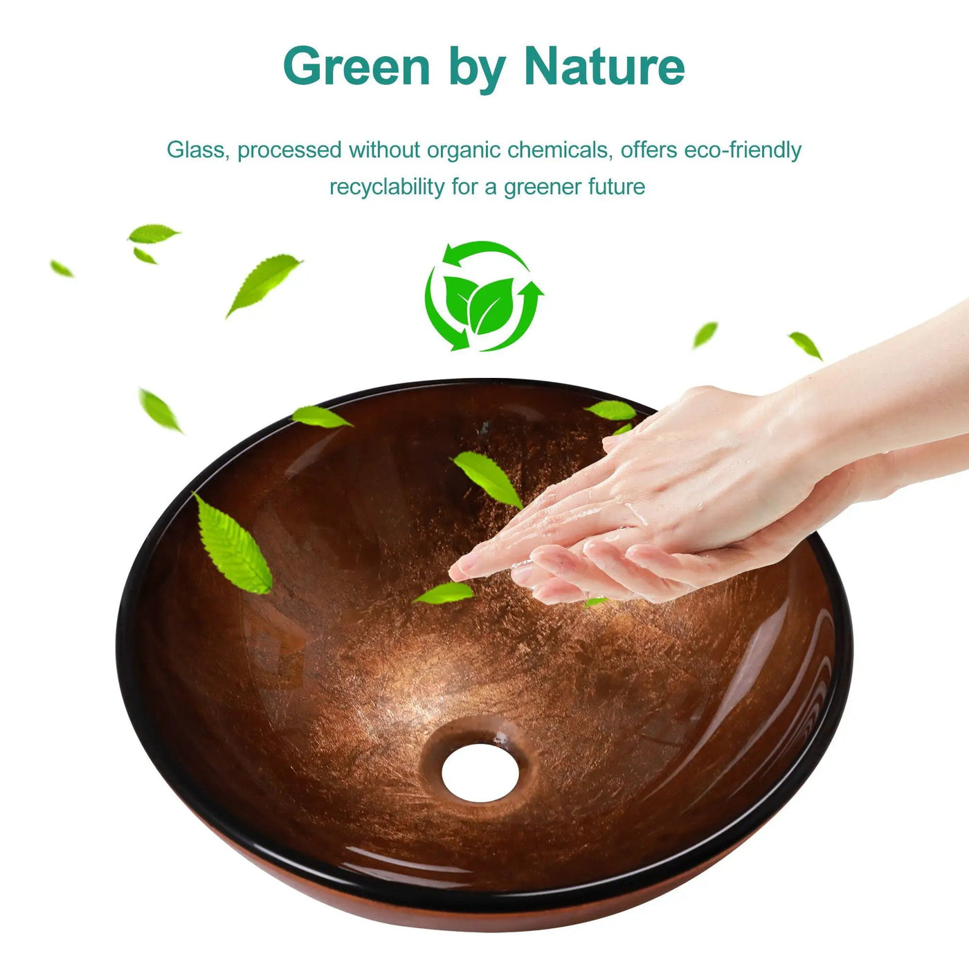 Artistic Tempered Glass Vessel Sink With Pop Up Drain by HouseOfZazla