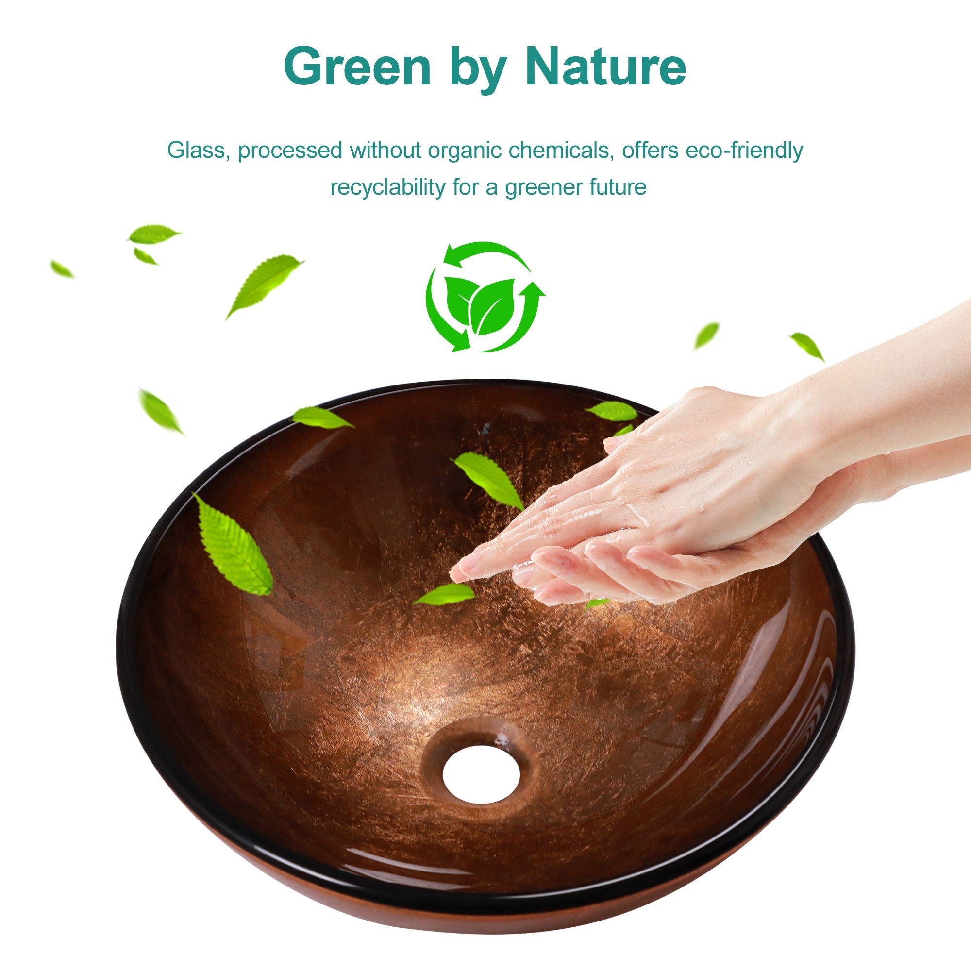 Artistic Tempered Glass Vessel Sink With Pop Up Drain by HouseOfZazla