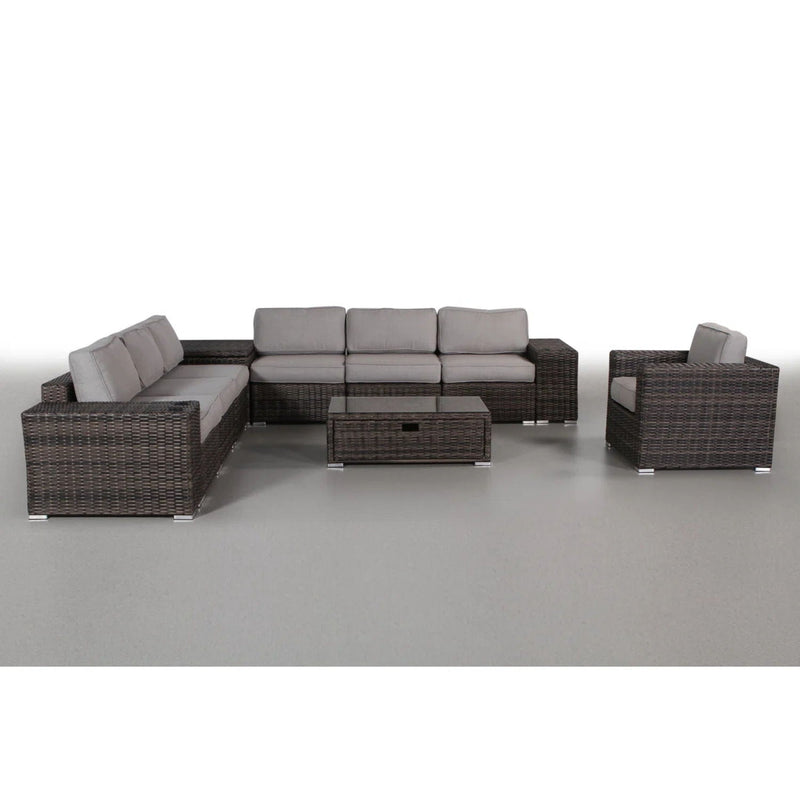 Modern Patio Rattan Sectional Set With Cushions by HouseOfZazla